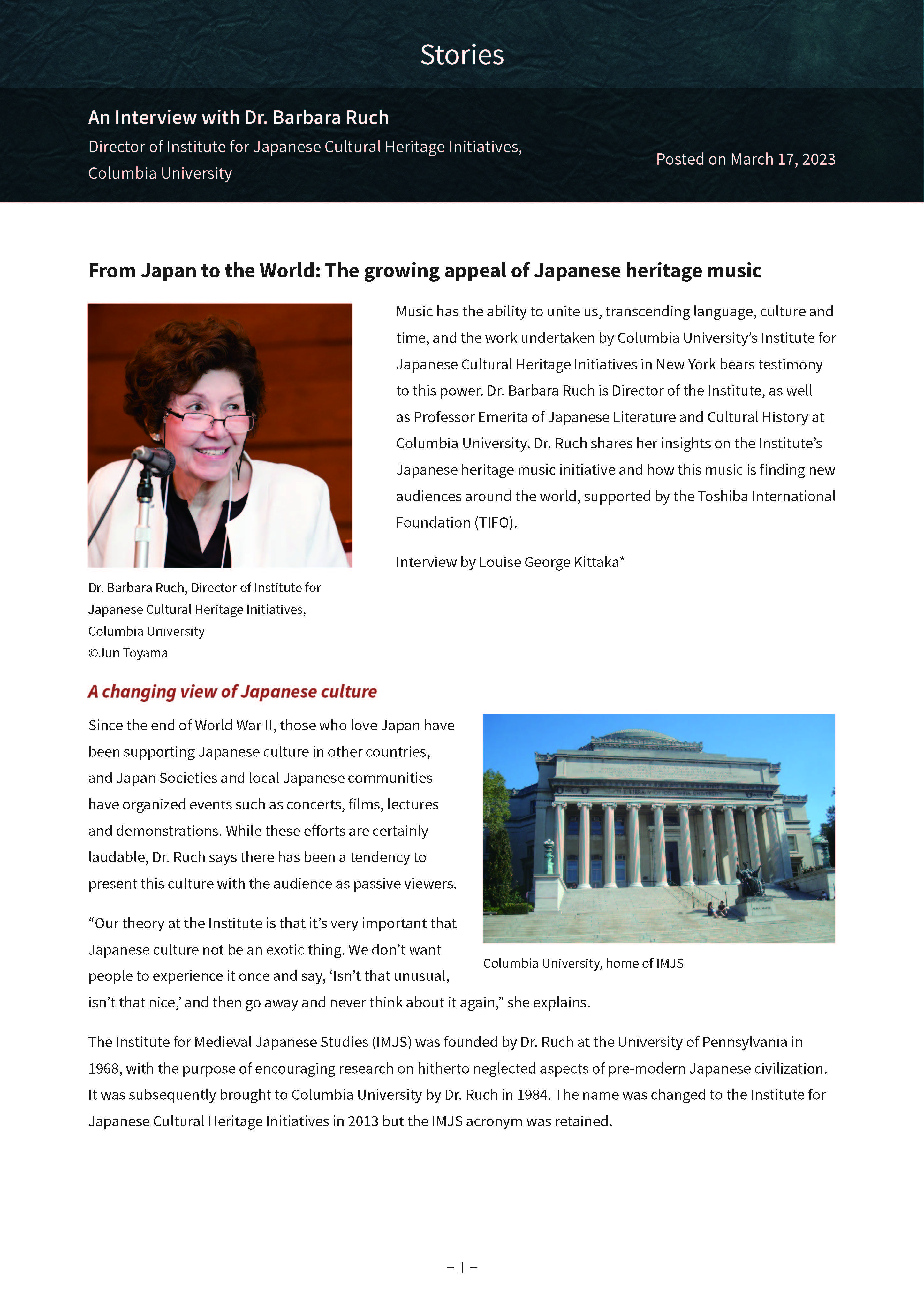 PDF for Dr. Barbara Ruch interview
