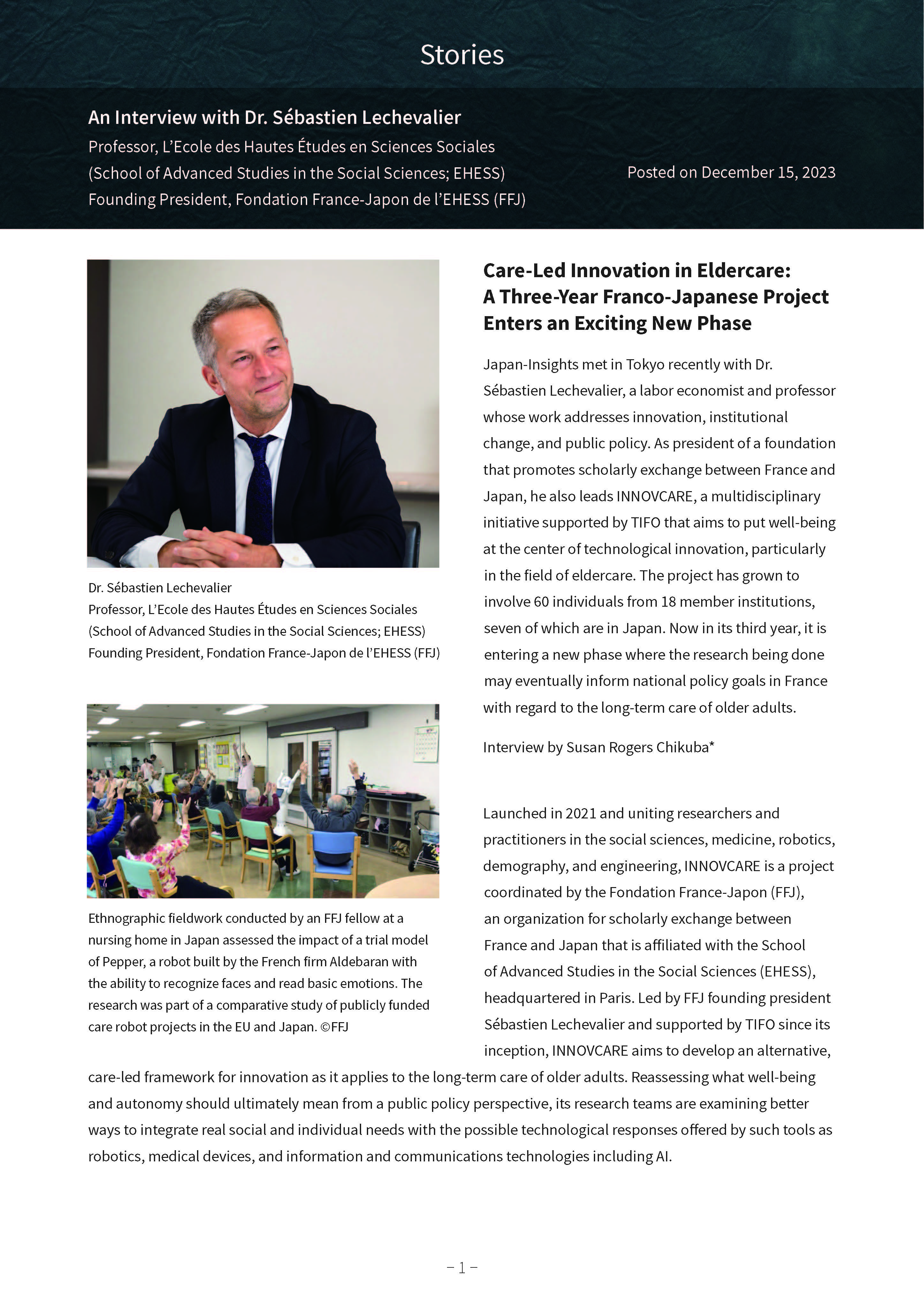 PDF for Dr. Sebastien Lechevalier interview